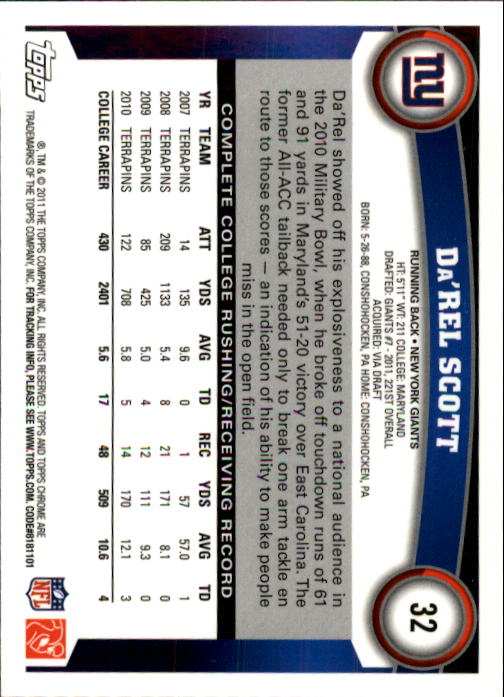 A1148- 2011 Topps Chrome FB Cards 1-220 +Rookies -You Pick- 15+ FREE US SHIP - Picture 45 of 381