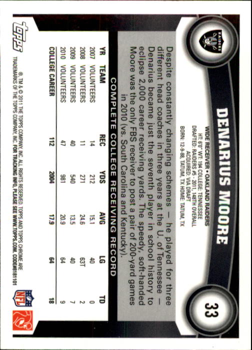 A1148- 2011 Topps Chrome FB Cards 1-220 +Rookies -You Pick- 15+ FREE US SHIP - Picture 47 of 381