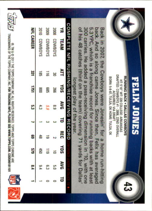 A1148- 2011 Topps Chrome FB Cards 1-220 +Rookies -You Pick- 15+ FREE US SHIP - Picture 63 of 381