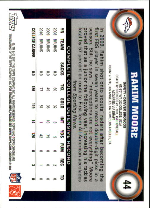 A1148- 2011 Topps Chrome FB Cards 1-220 +Rookies -You Pick- 15+ FREE US SHIP - Picture 65 of 381