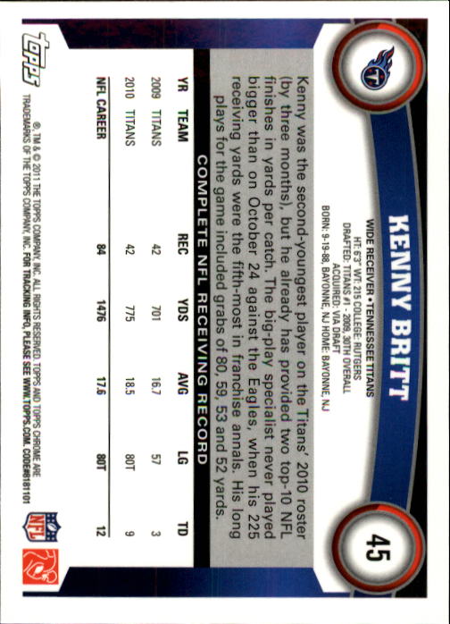 A1148- 2011 Topps Chrome FB Cards 1-220 +Rookies -You Pick- 15+ FREE US SHIP - Picture 67 of 381