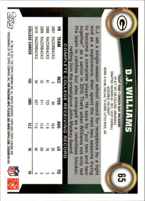 A1148- 2011 Topps Chrome FB Cards 1-220 +Rookies -You Pick- 15+ FREE US SHIP - Picture 107 of 381