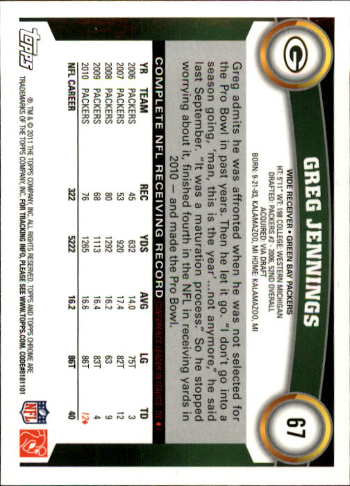 A1148- 2011 Topps Chrome FB Cards 1-220 +Rookies -You Pick- 15+ FREE US SHIP - Picture 111 of 381