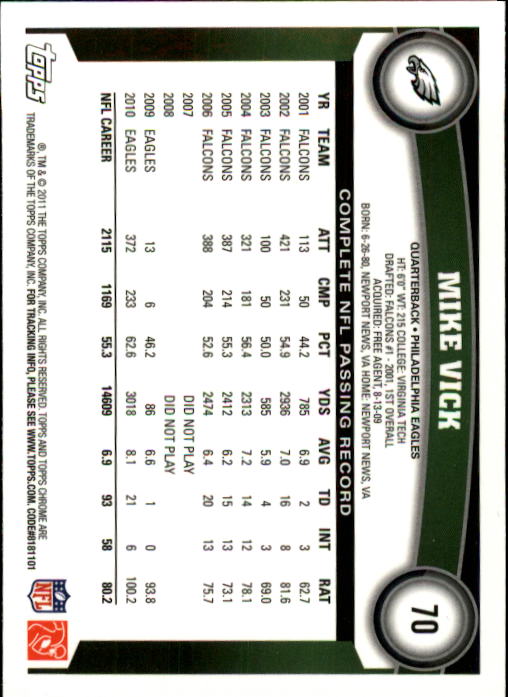 A1148- 2011 Topps Chrome FB Cards 1-220 +Rookies -You Pick- 15+ FREE US SHIP - Picture 117 of 381