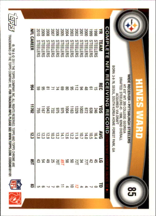 A1148- 2011 Topps Chrome FB Cards 1-220 +Rookies -You Pick- 15+ FREE US SHIP - Picture 147 of 381