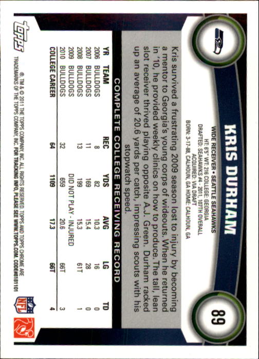 A1148- 2011 Topps Chrome FB Cards 1-220 +Rookies -You Pick- 15+ FREE US SHIP - Picture 155 of 381