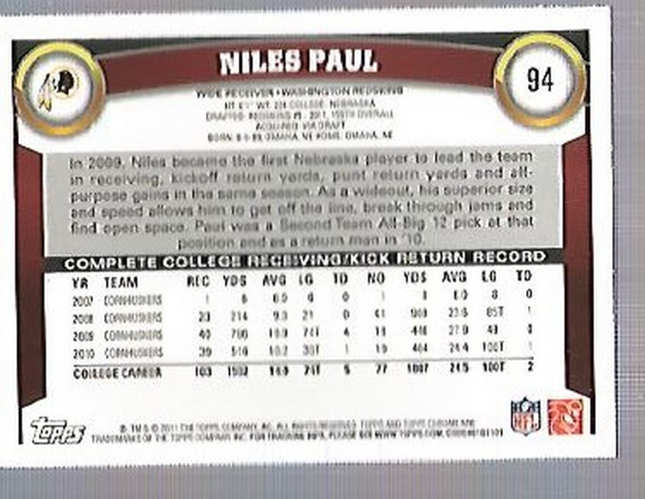 A1148- 2011 Topps Chrome FB Cards 1-220 +Rookies -You Pick- 15+ FREE US SHIP - Picture 163 of 381