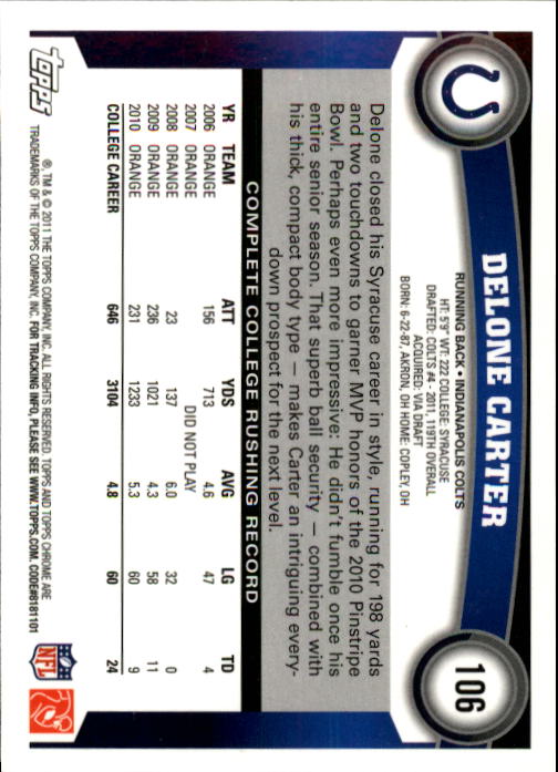A1148- 2011 Topps Chrome FB Cards 1-220 +Rookies -You Pick- 15+ FREE US SHIP - Picture 183 of 381