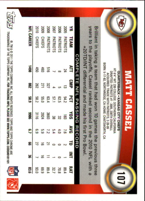A1148- 2011 Topps Chrome FB Cards 1-220 +Rookies -You Pick- 15+ FREE US SHIP - Picture 185 of 381
