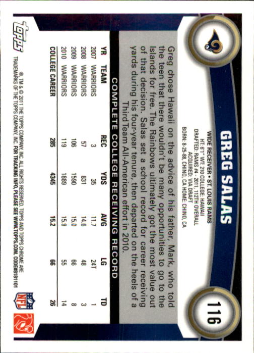 A1148- 2011 Topps Chrome FB Cards 1-220 +Rookies -You Pick- 15+ FREE US SHIP - Picture 201 of 381