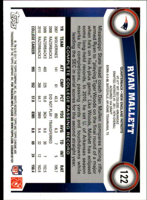 A1148- 2011 Topps Chrome FB Cards 1-220 +Rookies -You Pick- 15+ FREE US SHIP - Picture 209 of 381