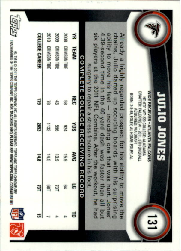 A1148- 2011 Topps Chrome FB Cards 1-220 +Rookies -You Pick- 15+ FREE US SHIP - Picture 227 of 381