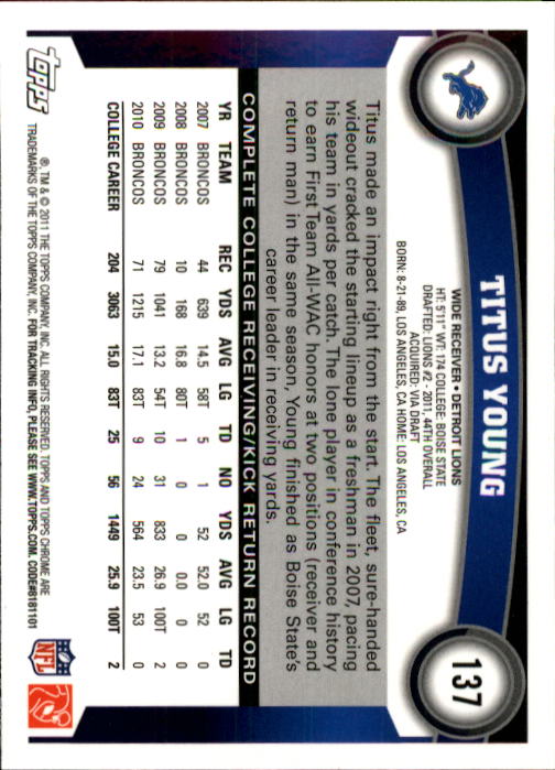 A1148- 2011 Topps Chrome FB Cards 1-220 +Rookies -You Pick- 15+ FREE US SHIP - Picture 237 of 381