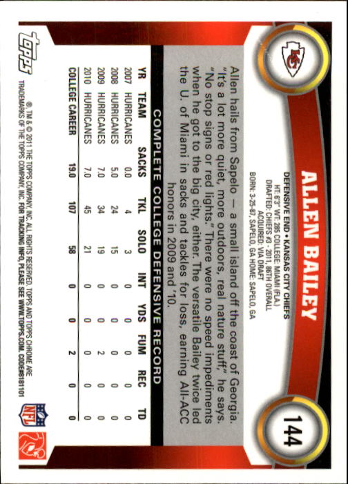A1148- 2011 Topps Chrome FB Cards 1-220 +Rookies -You Pick- 15+ FREE US SHIP - Picture 251 of 381