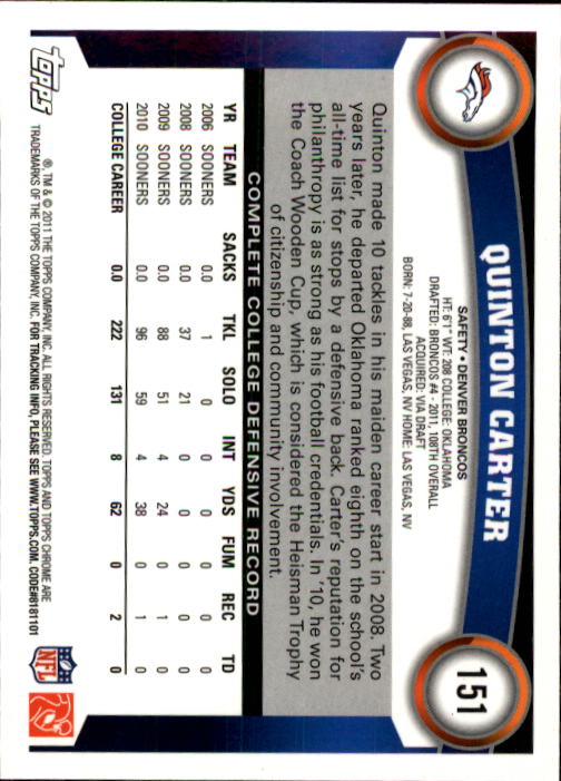 A1148- 2011 Topps Chrome FB Cards 1-220 +Rookies -You Pick- 15+ FREE US SHIP - Picture 261 of 381