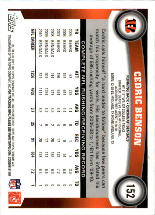 A1148- 2011 Topps Chrome FB Cards 1-220 +Rookies -You Pick- 15+ FREE US SHIP - Picture 263 of 381