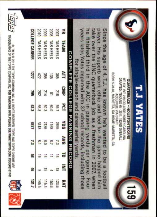 A1148- 2011 Topps Chrome FB Cards 1-220 +Rookies -You Pick- 15+ FREE US SHIP - Picture 277 of 381