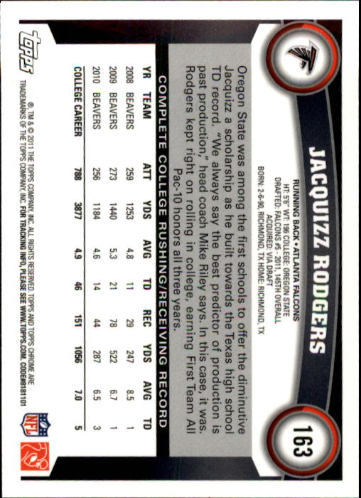 A1148- 2011 Topps Chrome FB Cards 1-220 +Rookies -You Pick- 15+ FREE US SHIP - Picture 285 of 381
