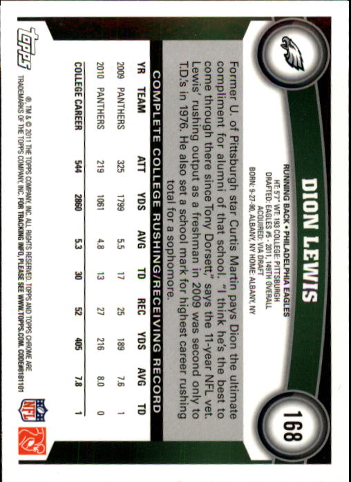 A1148- 2011 Topps Chrome FB Cards 1-220 +Rookies -You Pick- 15+ FREE US SHIP - Picture 293 of 381