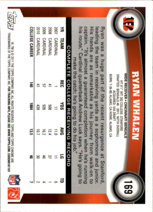A1148- 2011 Topps Chrome FB Cards 1-220 +Rookies -You Pick- 15+ FREE US SHIP - Picture 295 of 381