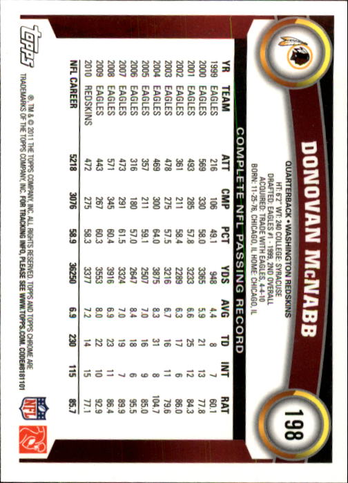 A1148- 2011 Topps Chrome FB Cards 1-220 +Rookies -You Pick- 15+ FREE US SHIP - Picture 345 of 381