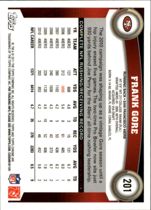 A1148- 2011 Topps Chrome FB Cards 1-220 +Rookies -You Pick- 15+ FREE US SHIP - Picture 351 of 381