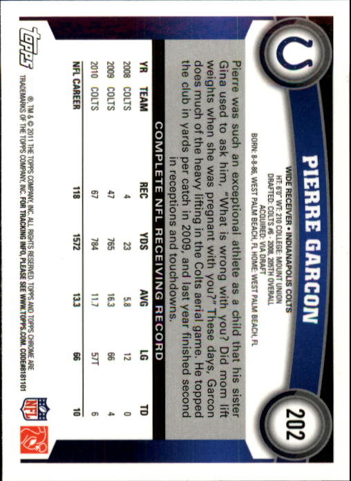 A1148- 2011 Topps Chrome FB Cards 1-220 +Rookies -You Pick- 15+ FREE US SHIP - Picture 353 of 381