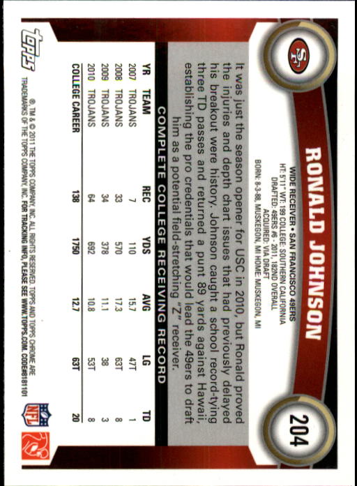 A1148- 2011 Topps Chrome FB Cards 1-220 +Rookies -You Pick- 15+ FREE US SHIP - Picture 355 of 381