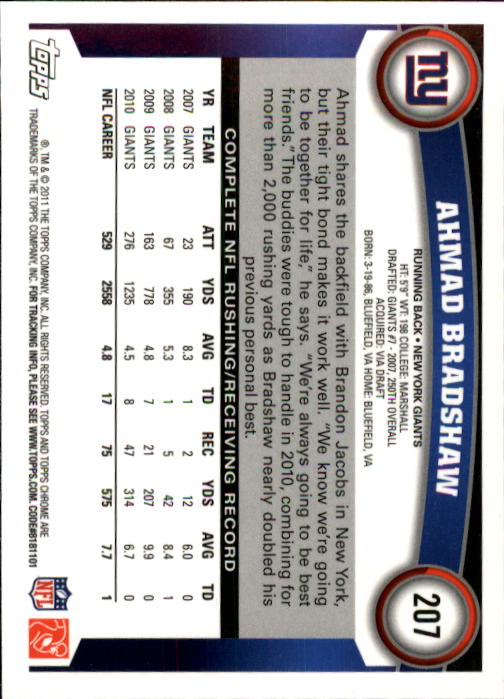 A1148- 2011 Topps Chrome FB Cards 1-220 +Rookies -You Pick- 15+ FREE US SHIP - Picture 361 of 381