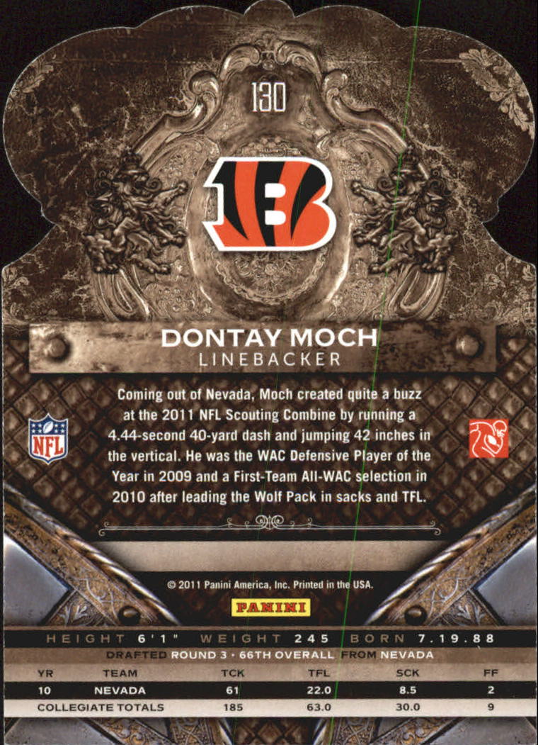 2011 Crown Royale #130 Dontay Moch RC back image