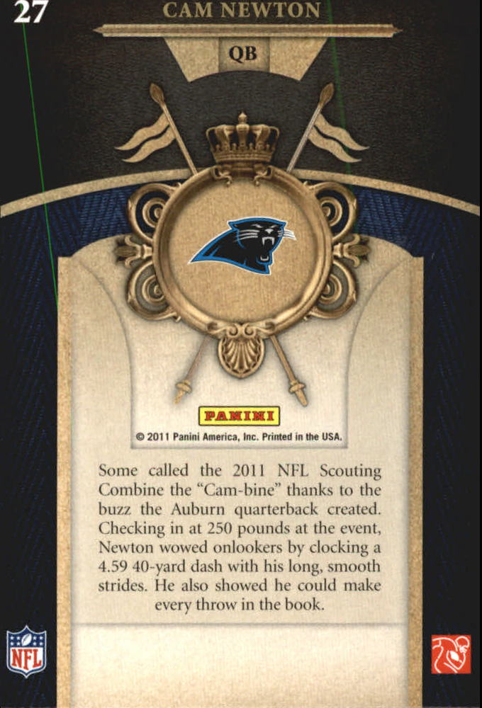 2011 Crown Royale Rookie Royalty #27 Cam Newton back image