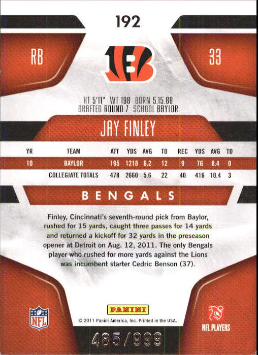 2011 Certified Football Rookie Card RC Singles xxx/999 - You Choose - Picture 38 of 92