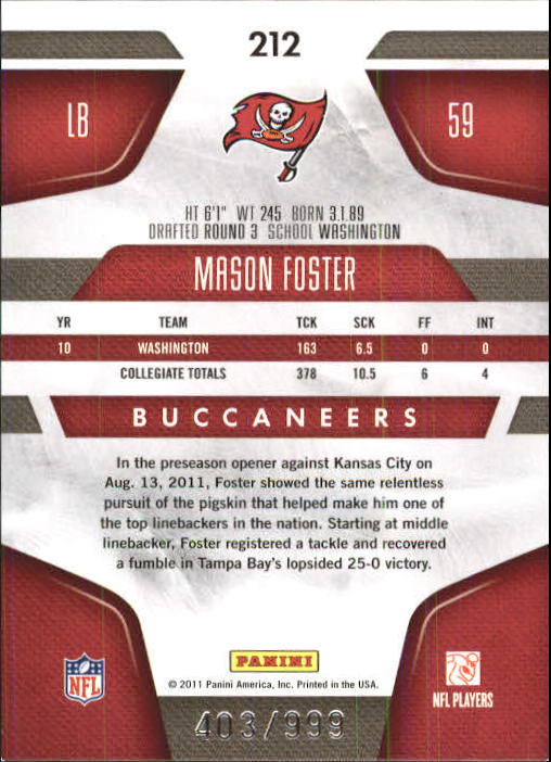 2011 Certified Football Rookie Card RC Singles xxx/999 - You Choose - Picture 58 of 92