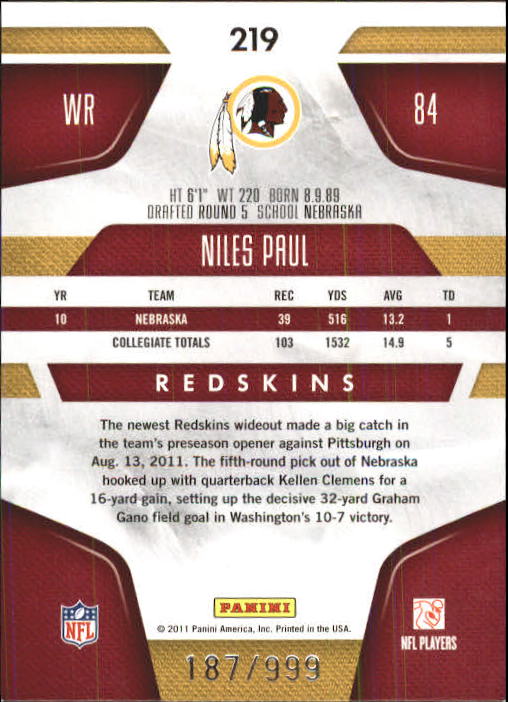 2011 Certified Football Rookie Card RC Singles xxx/999 - You Choose - Picture 65 of 92
