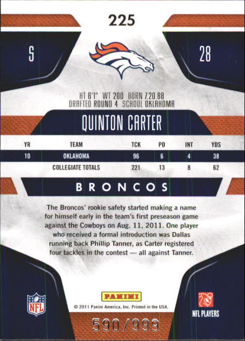 2011 Certified Football Rookie Card RC Singles xxx/999 - You Choose - Picture 71 of 92