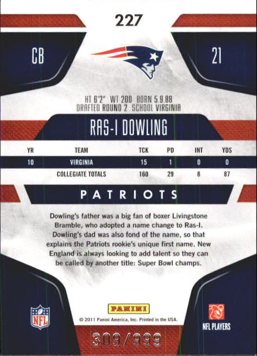 2011 Certified Football Rookie Card RC Singles xxx/999 - You Choose - Picture 73 of 92