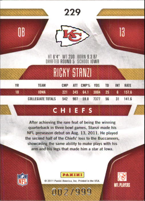 2011 Certified Football Rookie Card RC Singles xxx/999 - You Choose - Picture 77 of 92
