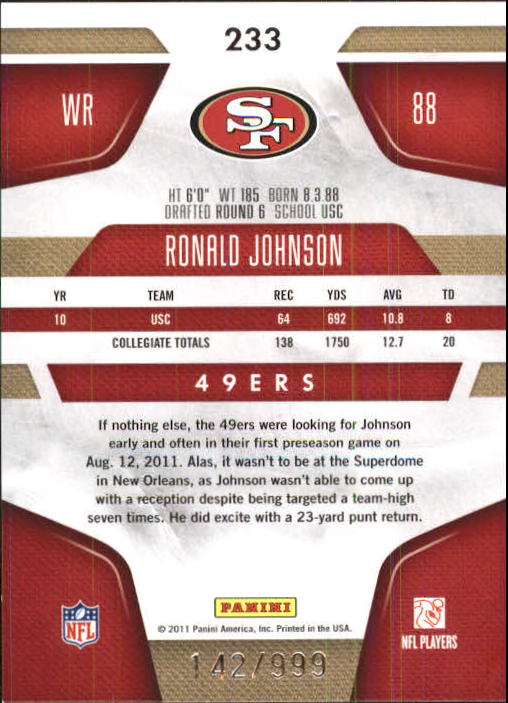2011 Certified Football Rookie Card RC Singles xxx/999 - You Choose - Picture 80 of 92