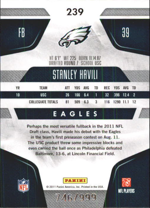2011 Certified Football Rookie Card RC Singles xxx/999 - You Choose - Picture 87 of 92