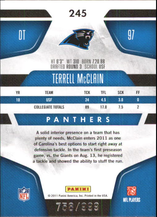 2011 Certified Football Rookie Card RC Singles xxx/999 - You Choose - Picture 92 of 92