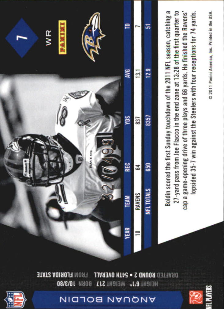 2011 Limited #7 Anquan Boldin back image