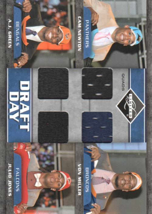 2011 Limited Draft Day Quads #1 Cam Newton/Von Miller/A.J. Green/Julio Jones