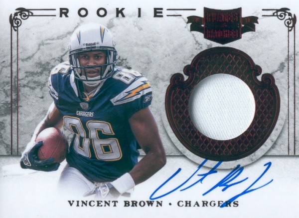 2011 Panini Plates and Patches #227 Vincent Brown JSY AU/499