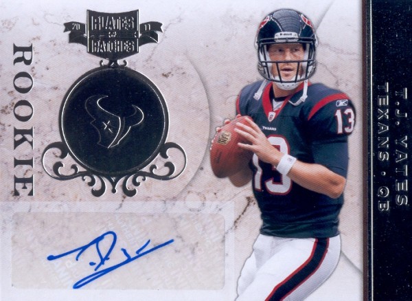 2011 Panini Plates and Patches Signatures Silver #176 T.J. Yates/100