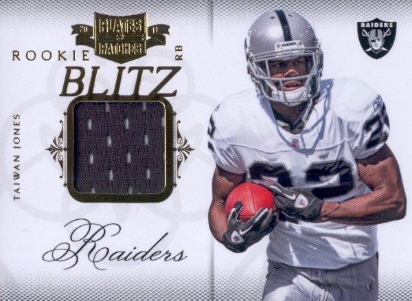 2011 Panini Plates and Patches Rookie Blitz Materials #17 Taiwan Jones/299