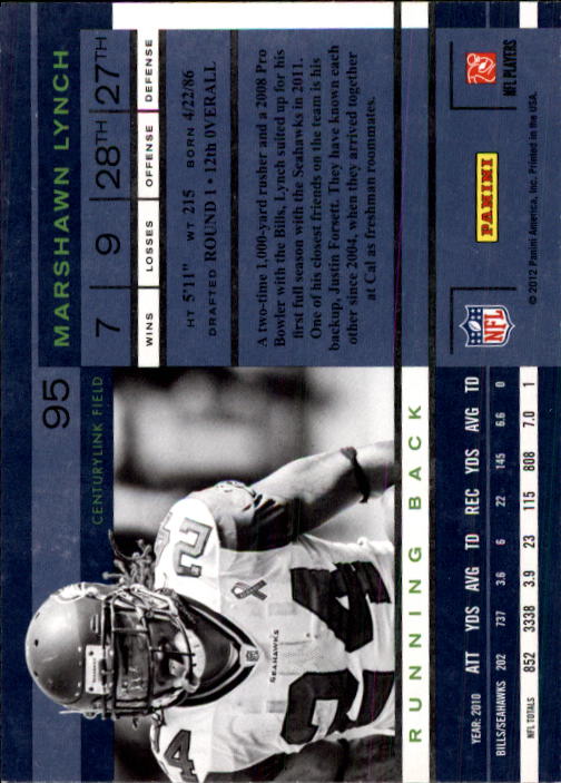 2011 Playoff Contenders #95 Marshawn Lynch back image