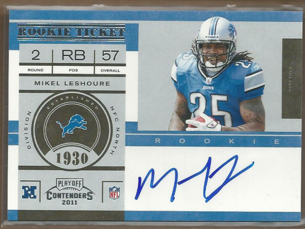 2011 Playoff Contenders #229A Mikel Leshoure AU RC
