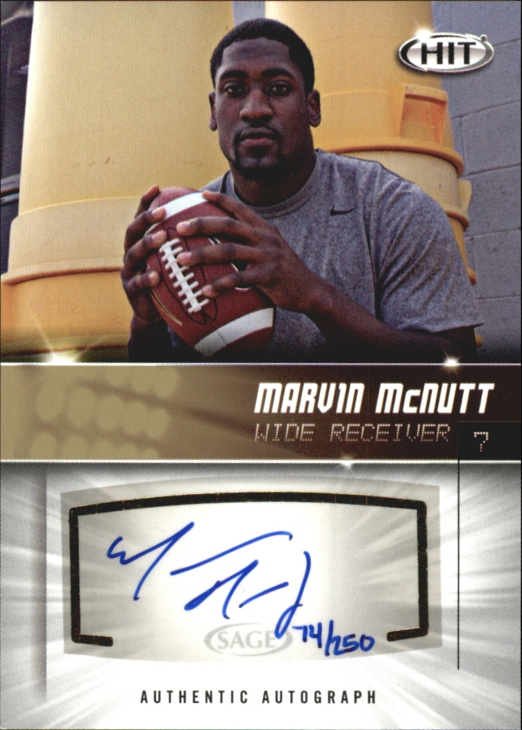 2012 SAGE HIT Autographs Silver #A77 Marvin McNutt