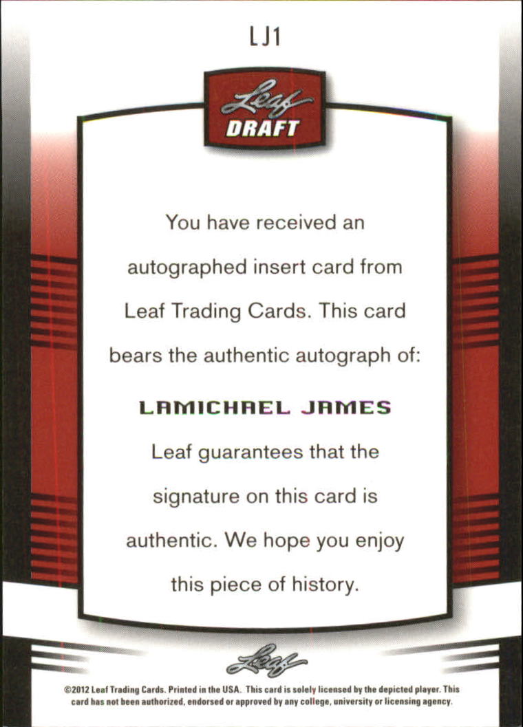 2012 Leaf Metal Draft #LJ1 LaMichael James back image