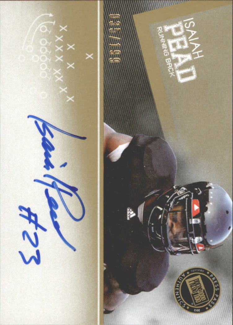 2012 Press Pass Autographs Gold #PPSIP Isaiah Pead/199